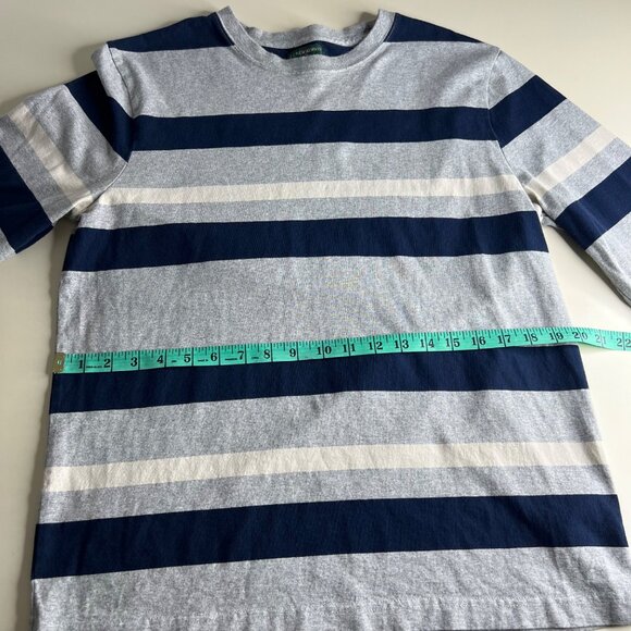 J. Crew Always Blue And Gray Crewneck Sweater Classic Stripes Size M - Picture 6 of 8